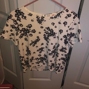 White and Black Flowered shirt